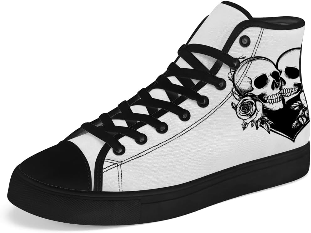 Кеды на высокой подошве Chebing с черепом для мужчин и женщин, готические высокие кеды с черепом, шнуровка, повседневная обувь, подарки для него и для нее, белый
Кеды на высокой подошве Chebing с черепом для мужчин и женщин, готические высокие кеды с черепом, шнуровка, повседневная обувь, подарки для него и для нее, белый