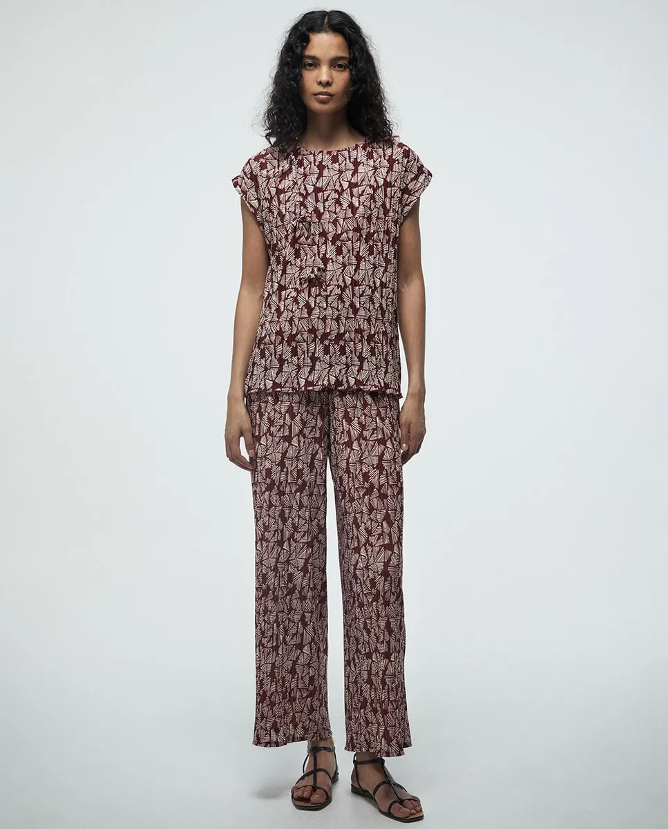 Штанишки с рисунком и складками Sfera, бордовый
Штанишки с рисунком и складками Sfera, бордовый