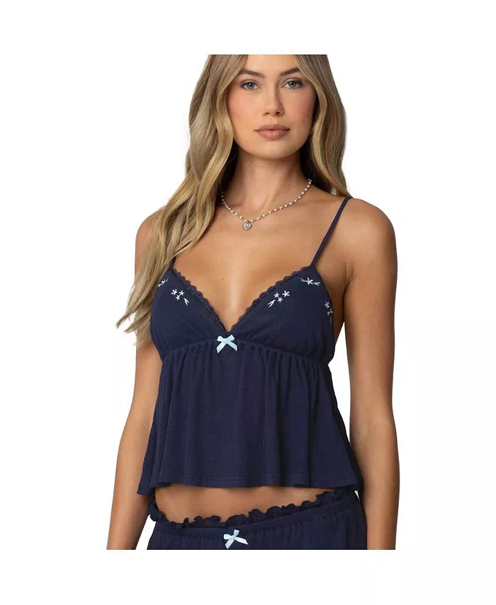 Женская вафельная майка-бэбидолл Dream Edikted, синий
Женская вафельная майка-бэбидолл Dream Edikted, синий