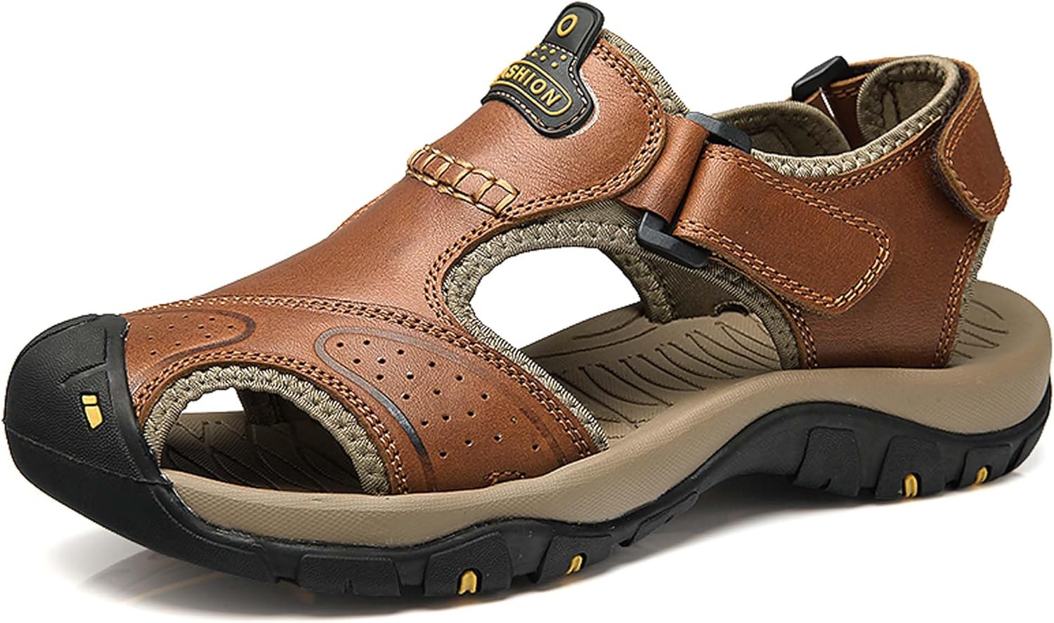 Мужские сандалии из натуральной кожи, спортивные походные сандалии с закрытым носком, для активного отдыха, пляжа и рыбалки, водные сандалии Vtiao, коричневый
Мужские сандалии из натуральной кожи, спортивные походные сандалии с закрытым носком, для активного отдыха, пляжа и рыбалки, водные сандалии Vtiao, коричневый