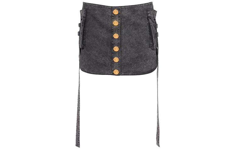 Мини-юбка джинсовая на пуговицах BALMAIN, черная
Мини-юбка джинсовая на пуговицах BALMAIN, черная