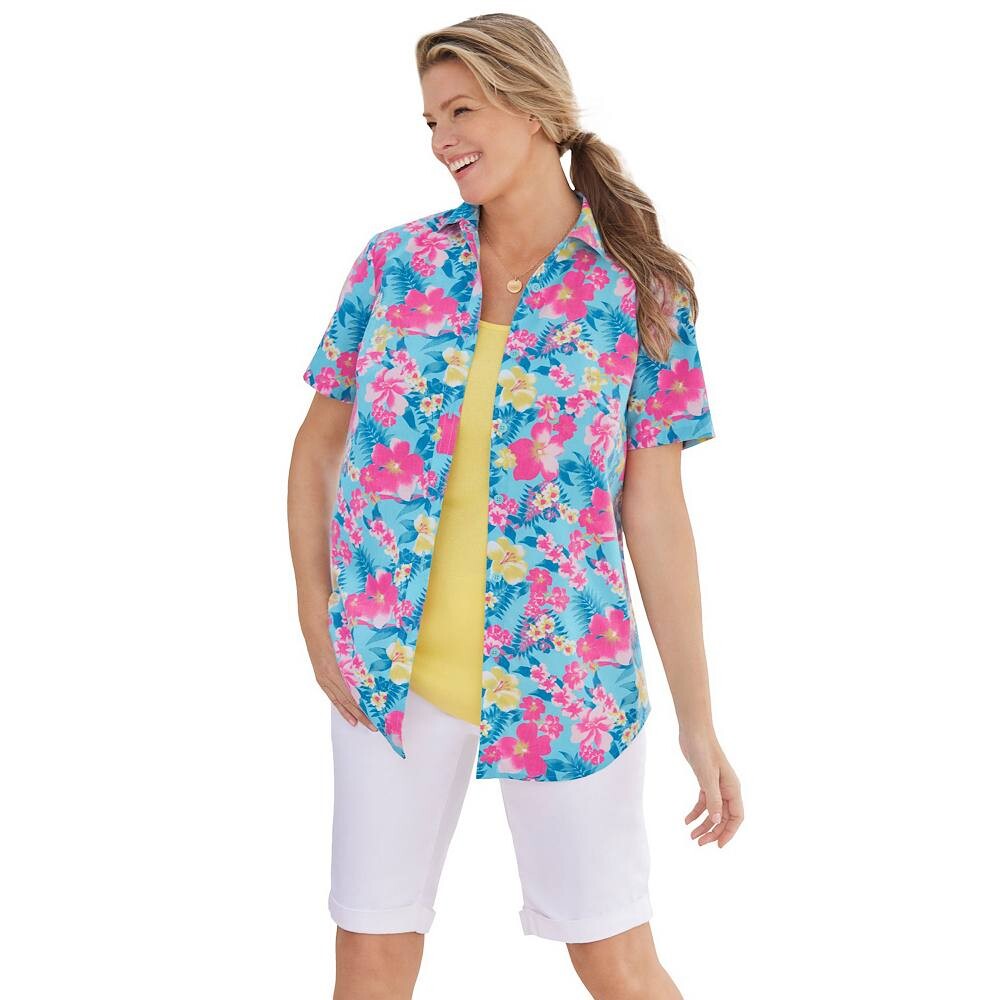 Женщина в идеальной женской рубашке с коротким рукавом больших размеров Woman Within, цвет Azure Watercolor
Женщина в идеальной женской рубашке с коротким рукавом больших размеров Woman Within, цвет Azure Watercolor