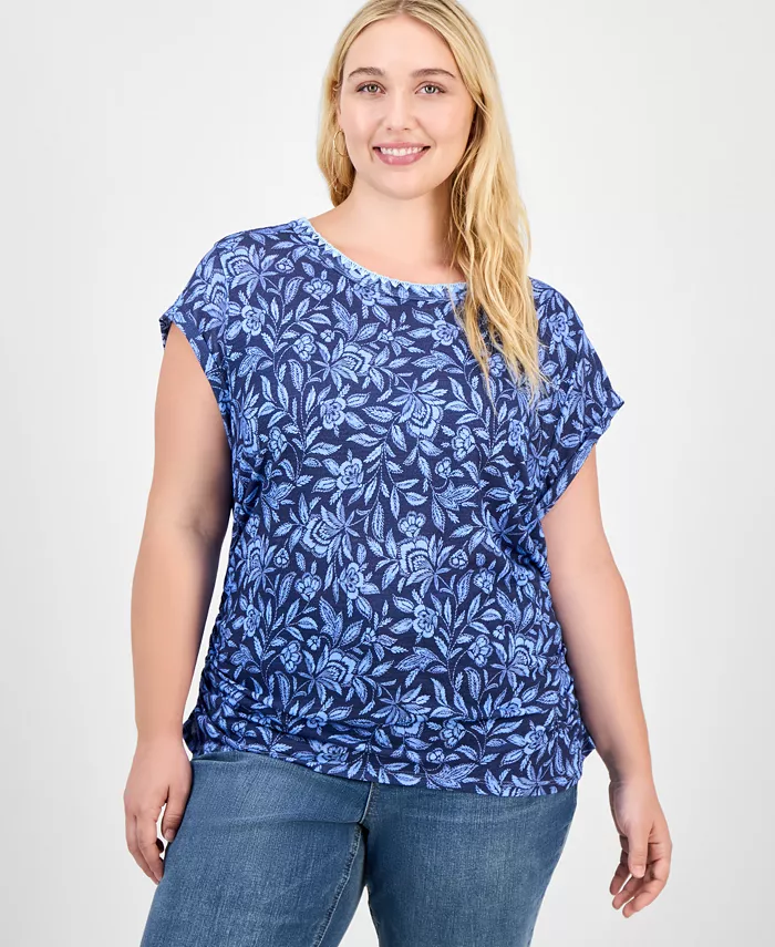 Топ Trendy Plus с принтом, присборенными по бокам рукавами-крылышками Democracy, синий
Топ Trendy Plus с принтом, присборенными по бокам рукавами-крылышками Democracy, синий