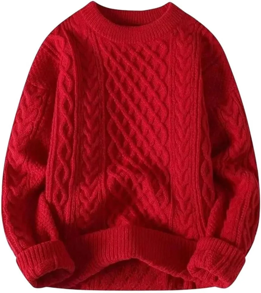 Мужской свитер свободного кроя с круглым вырезом
Мужской свитер свободного кроя с круглым вырезом