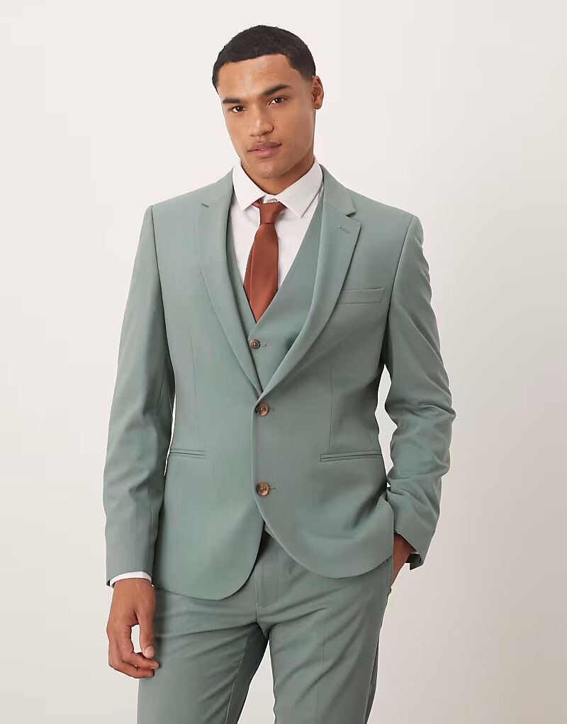 Узкий пиджак зеленого цвета Asos Design
Узкий пиджак зеленого цвета Asos Design