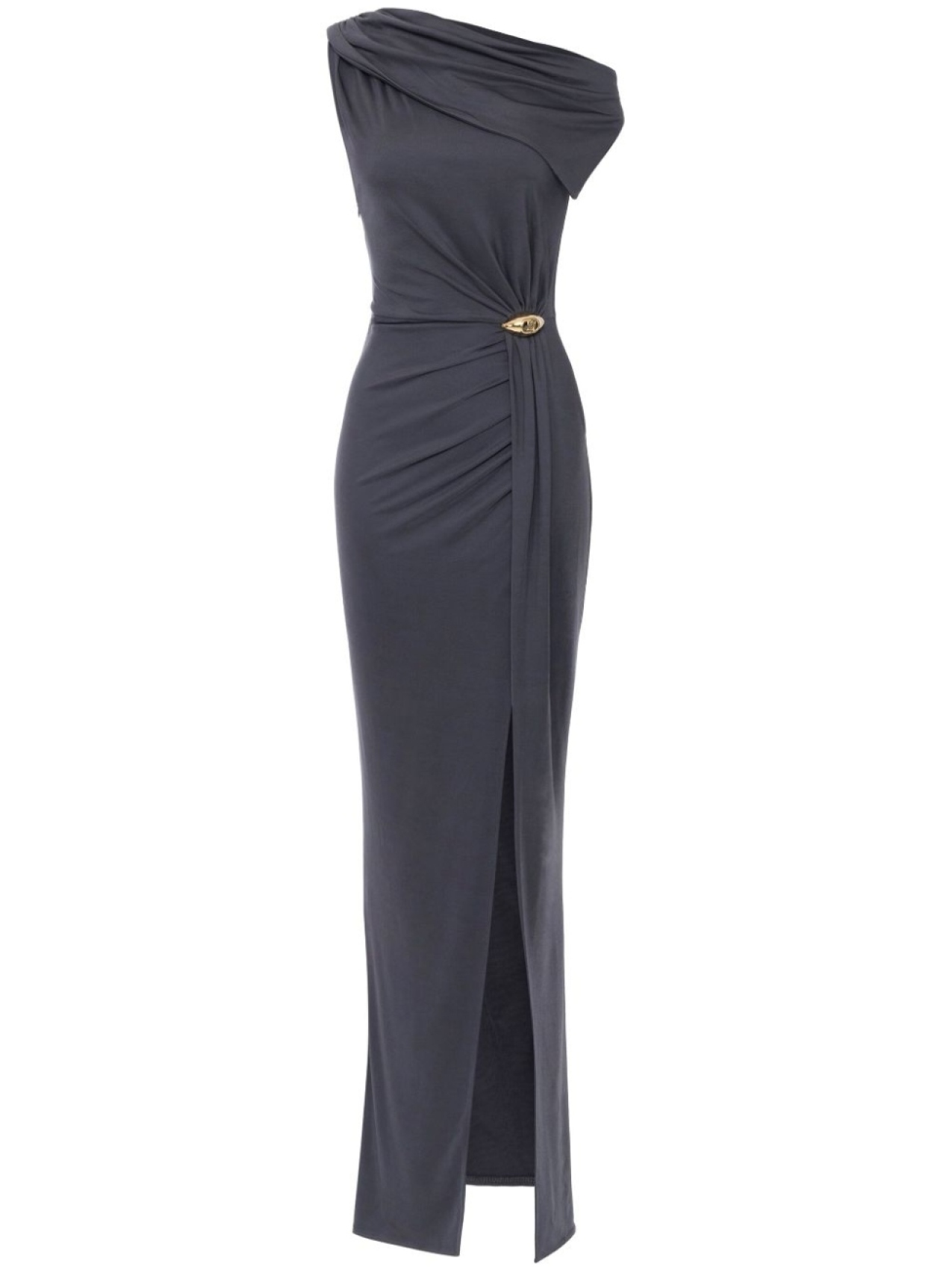 Elisabetta Franchi платье асимметричного кроя из джерси, серый 
Elisabetta Franchi платье асимметричного кроя из джерси, серый