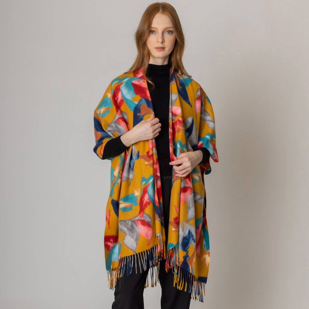 Цветочное кимоно пончо с бахромой TRUEDAMES, желтый
Цветочное кимоно пончо с бахромой TRUEDAMES, желтый
