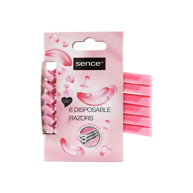 Одноразовые женские бритвы (6 шт.) Sence 
Одноразовые женские бритвы (6 шт.) Sence