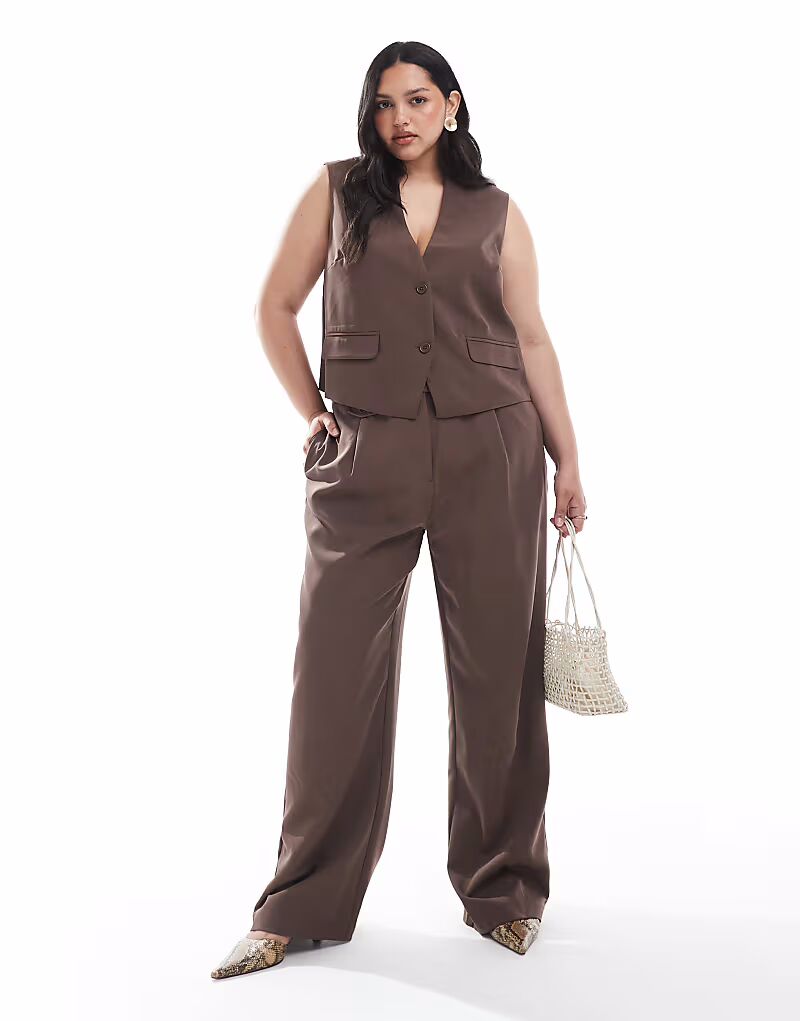 Брюки Pieces Curve с застежкой на пуговицы шоколадно-коричневого цвета Pieces Plus
Брюки Pieces Curve с застежкой на пуговицы шоколадно-коричневого цвета Pieces Plus