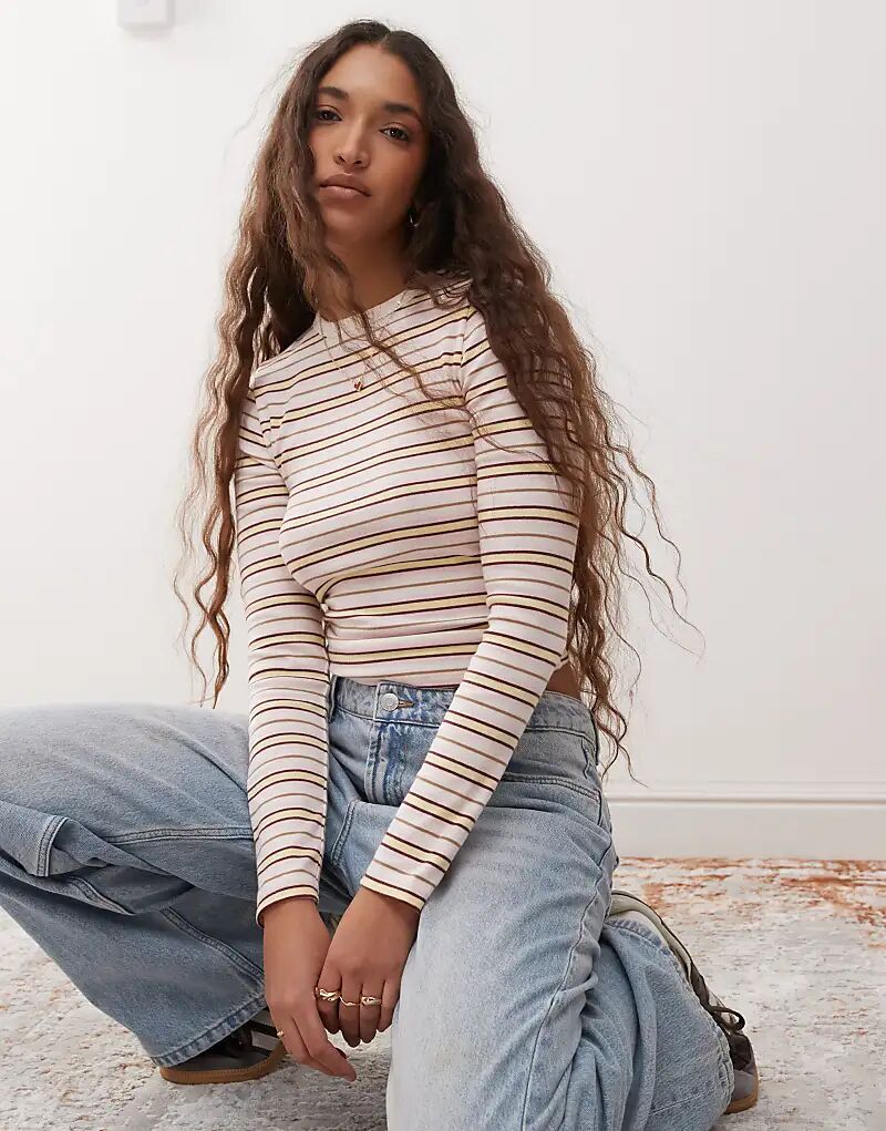 Полосатый топ с длинными рукавами розового цвета Miss Selfridge
Полосатый топ с длинными рукавами розового цвета Miss Selfridge