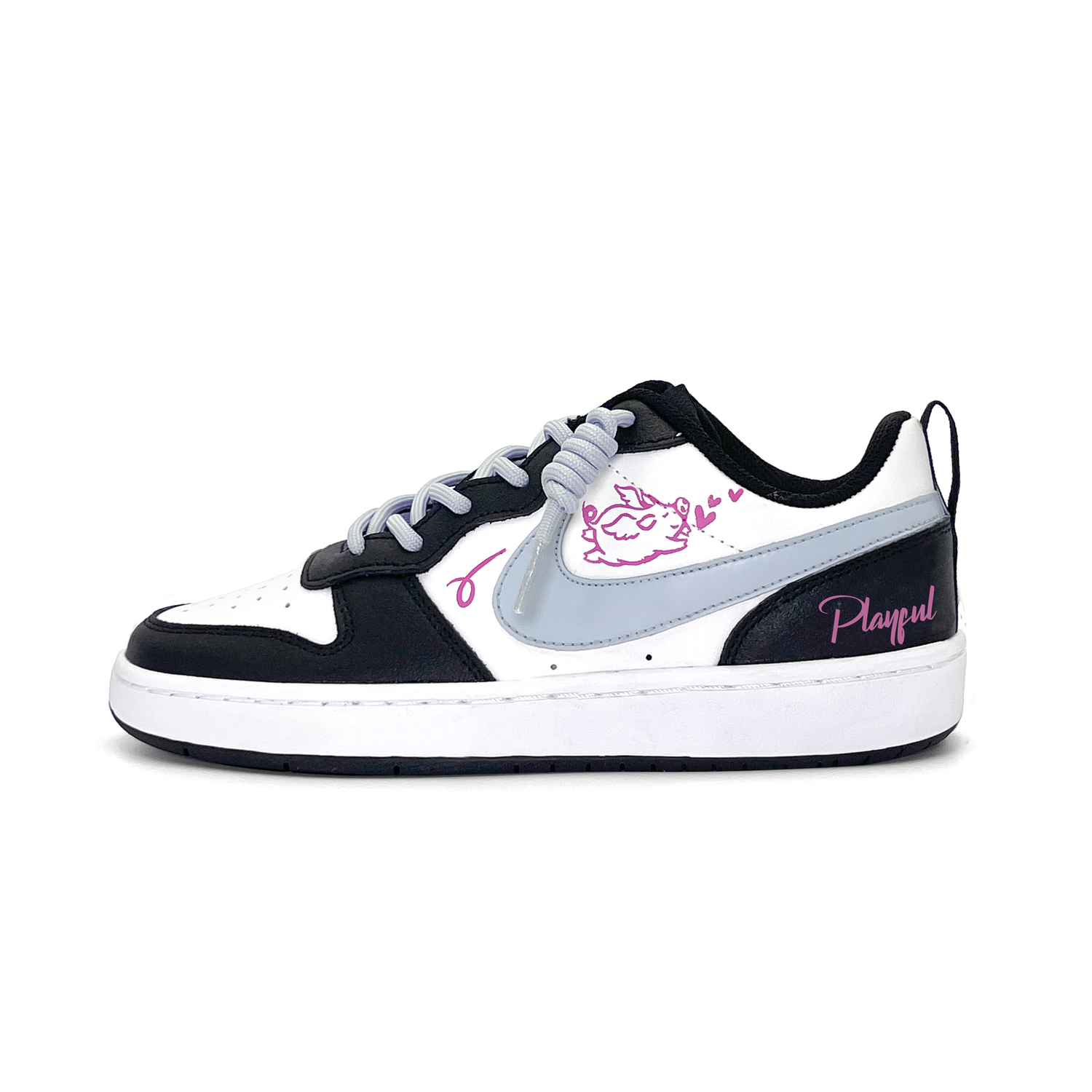 Court Borough Pink Pig низкие детские скейтборд кроссовки Gray Pink Kids' Nike, черный/белый
Court Borough Pink Pig низкие детские скейтборд кроссовки Gray Pink Kids' Nike, черный/белый