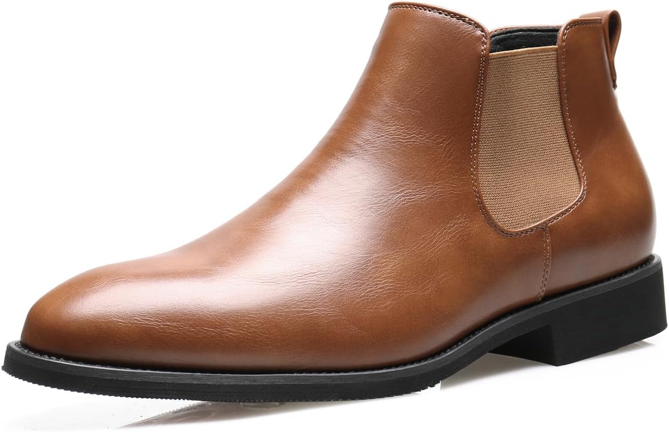 Мужские кожаные ботинки Chelsea Santimon, деловые с заостренным носком, повседневные кожаные ботинки до щиколотки, коричневый
Мужские кожаные ботинки Chelsea Santimon, деловые с заостренным носком, повседневные кожаные ботинки до щиколотки, коричневый