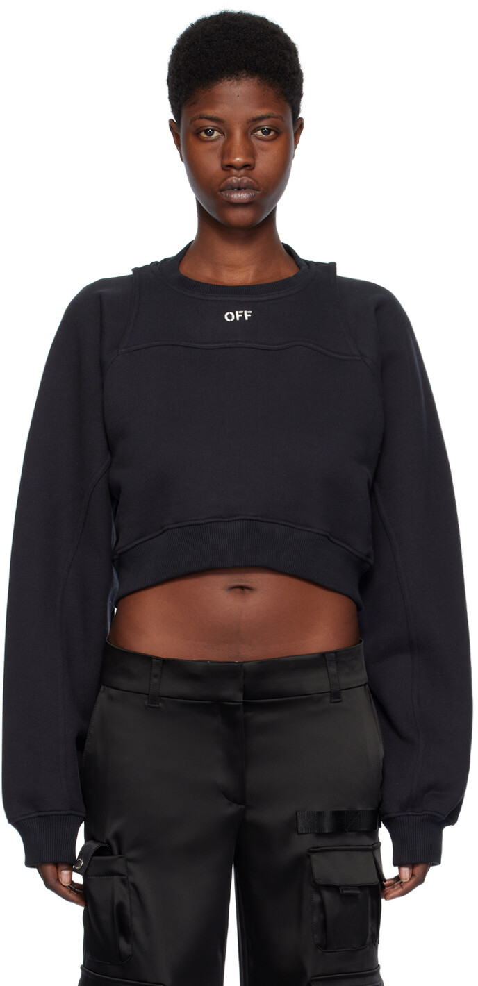 Черный свитшот с надписью Off Off-White 
Черный свитшот с надписью Off Off-White
