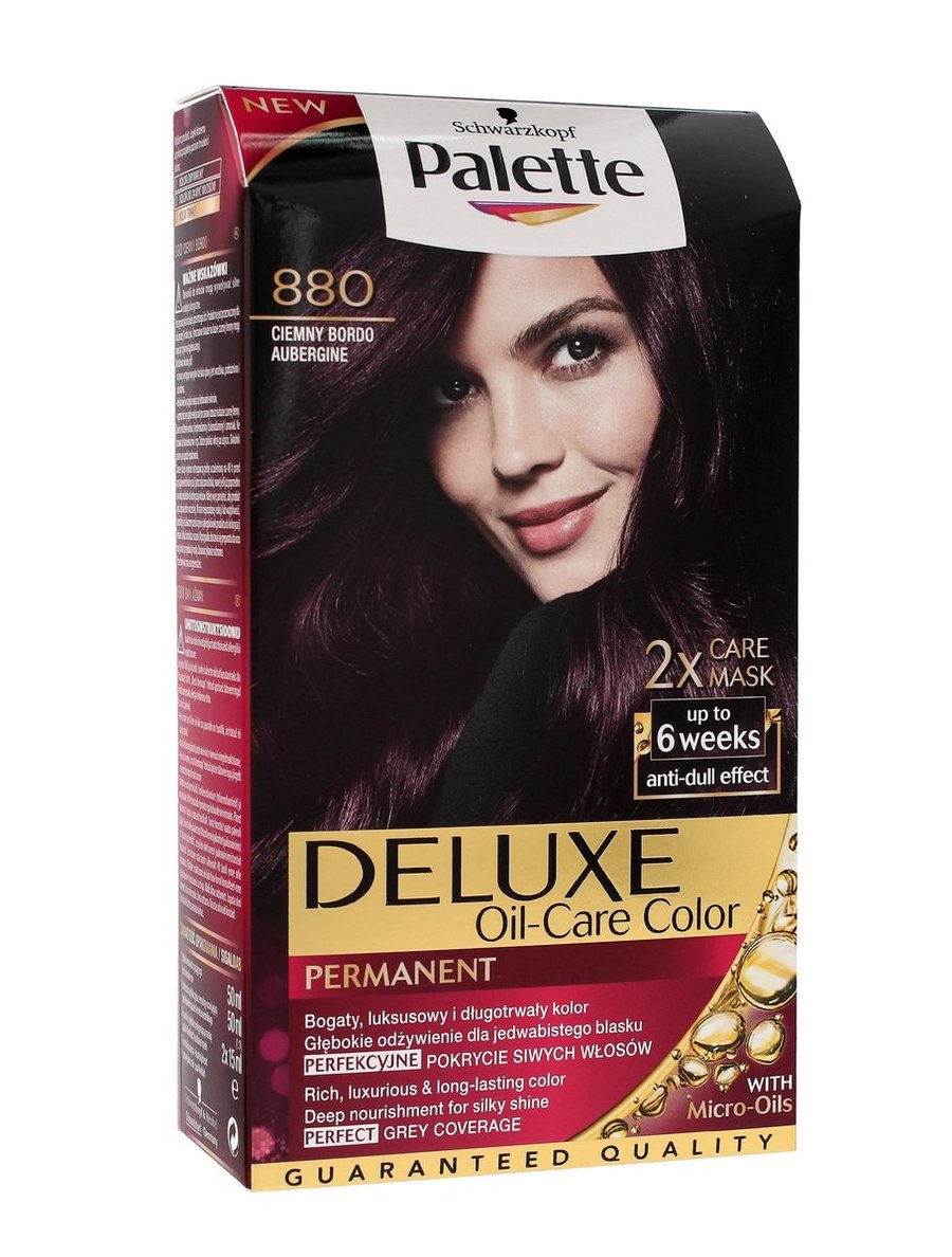 Palette, Deluxe, стойкая краска для волос 880 Темно-бордовый
Palette, Deluxe, стойкая краска для волос 880 Темно-бордовый