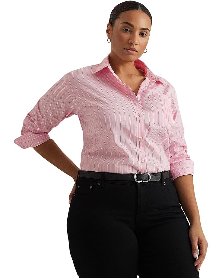Рубашка LAUREN Ralph Lauren Plus-Size Relaxed Fit Striped Broadcloth Shirt, цвет Pink/White Multi
Рубашка LAUREN Ralph Lauren Plus-Size Relaxed Fit Striped Broadcloth Shirt, цвет Pink/White Multi