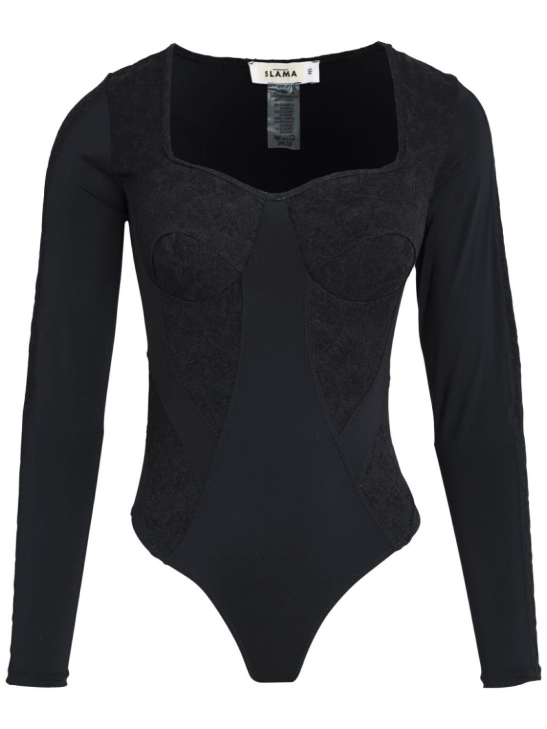 Amir Slama кружевное боди со вставками, черный 
Amir Slama кружевное боди со вставками, черный