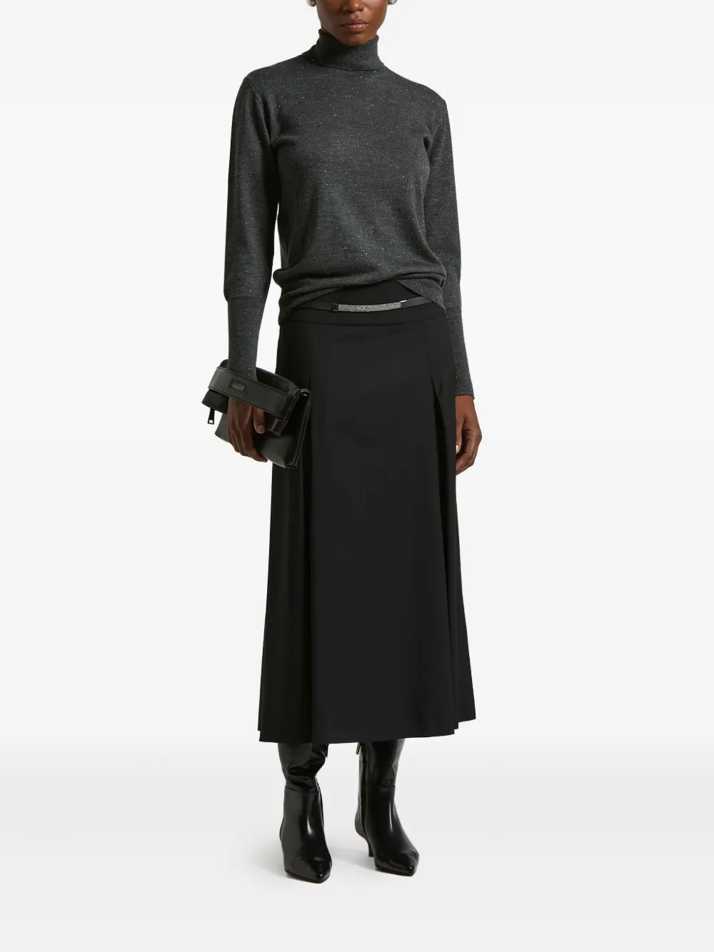 Плиссированная юбка миди Peserico, черный
Плиссированная юбка миди Peserico, черный