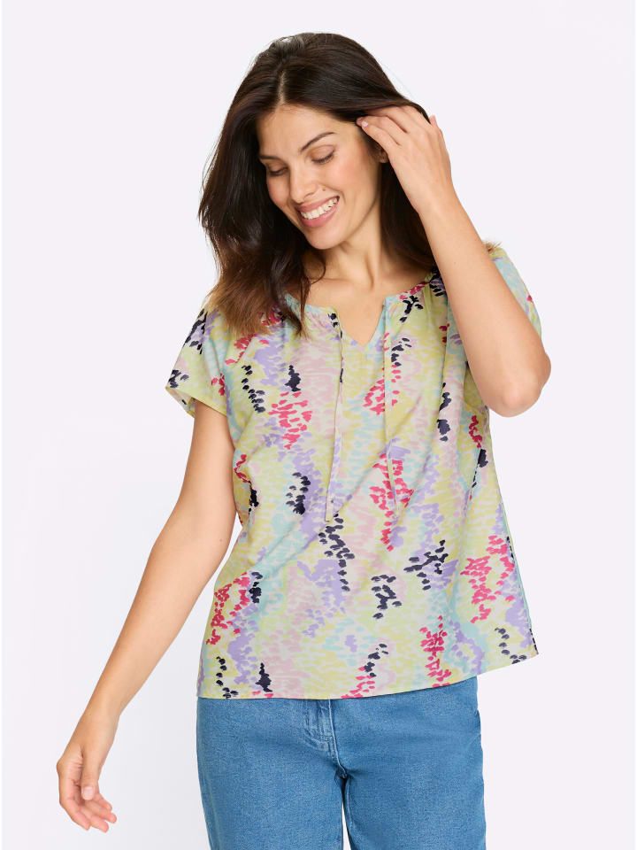 Блузка без застежки с принтом лимона и лаванды Sieh an!
Блузка без застежки с принтом лимона и лаванды Sieh an!