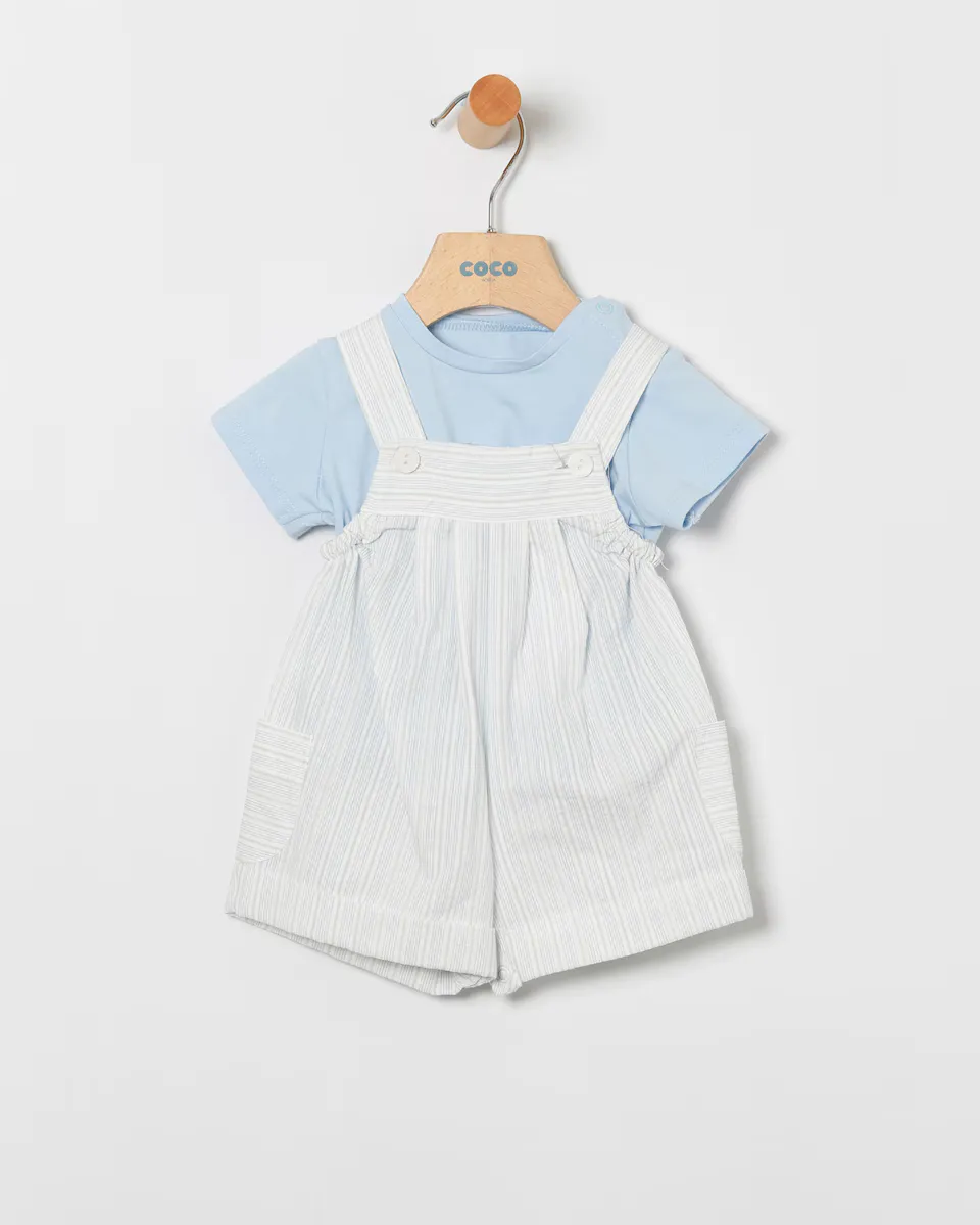 Комплект для мальчика с простой футболкой и полосатым комбинезоном Coco Acqua, светло-голубой
Комплект для мальчика с простой футболкой и полосатым комбинезоном Coco Acqua, светло-голубой