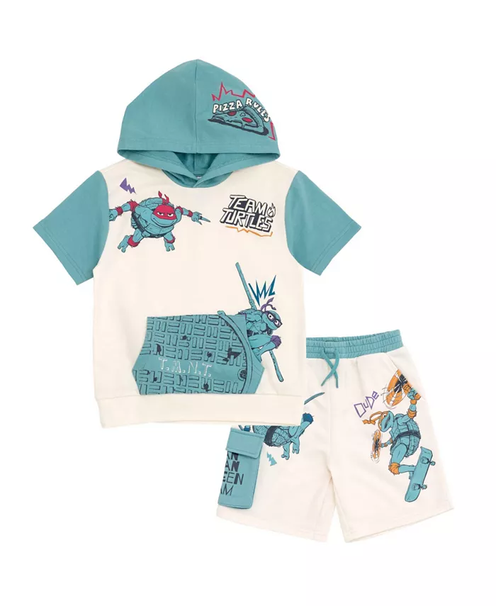 Детский комплект для мальчиков: худи с капюшоном из френч-терри и шорты TEENAGE MUTANT NINJA TURTLES, зеленый
Детский комплект для мальчиков: худи с капюшоном из френч-терри и шорты TEENAGE MUTANT NINJA TURTLES, зеленый