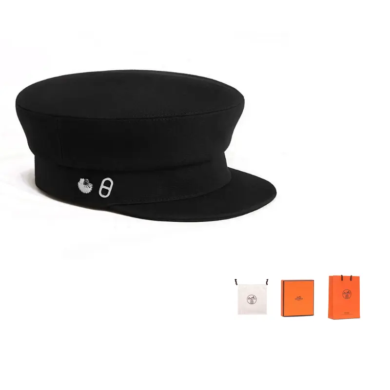 HERMES Хлопковый берет женский черный, Black
HERMES Хлопковый берет женский черный, Black