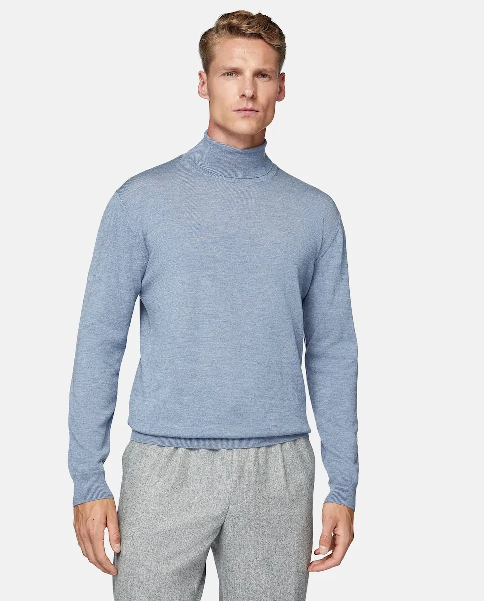 Мужской шерстяной свитер с длинными рукавами Boggi Milano, голубой
Мужской шерстяной свитер с длинными рукавами Boggi Milano, голубой