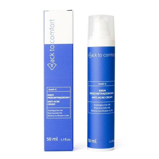 Крем против прыщей с ретинолом, ниацинамидом и азелоглицином - 50мл Back To Comfort, inna
Крем против прыщей с ретинолом, ниацинамидом и азелоглицином - 50мл Back To Comfort, inna