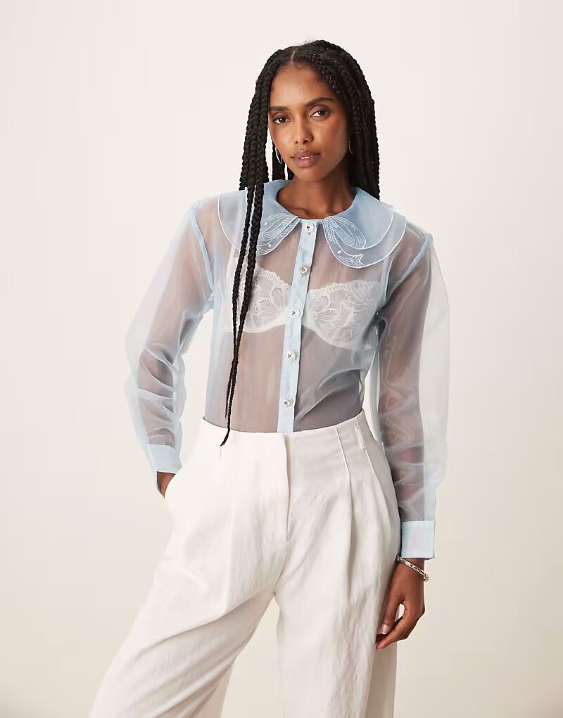 Блузка Sister Jane Chicory из прозрачной органзы светло-голубого цвета
Блузка Sister Jane Chicory из прозрачной органзы светло-голубого цвета