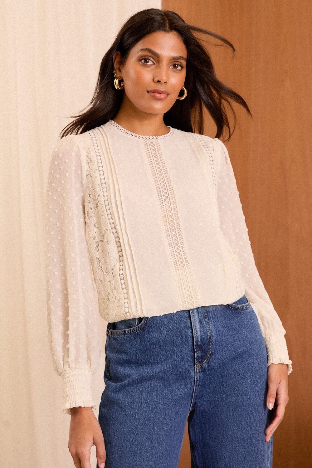 Блузка с длинными рукавами и круглым вырезом из кружева «добби» Love & Roses, бежевый
Блузка с длинными рукавами и круглым вырезом из кружева «добби» Love & Roses, бежевый