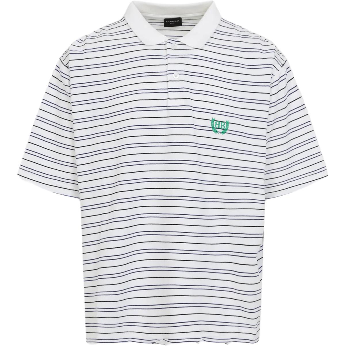 Laurel Classic поло в полоску пике Balenciaga, белый
Laurel Classic поло в полоску пике Balenciaga, белый