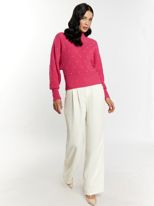 Вязаный свитер с жемчугом Faina, розовый
Вязаный свитер с жемчугом Faina, розовый