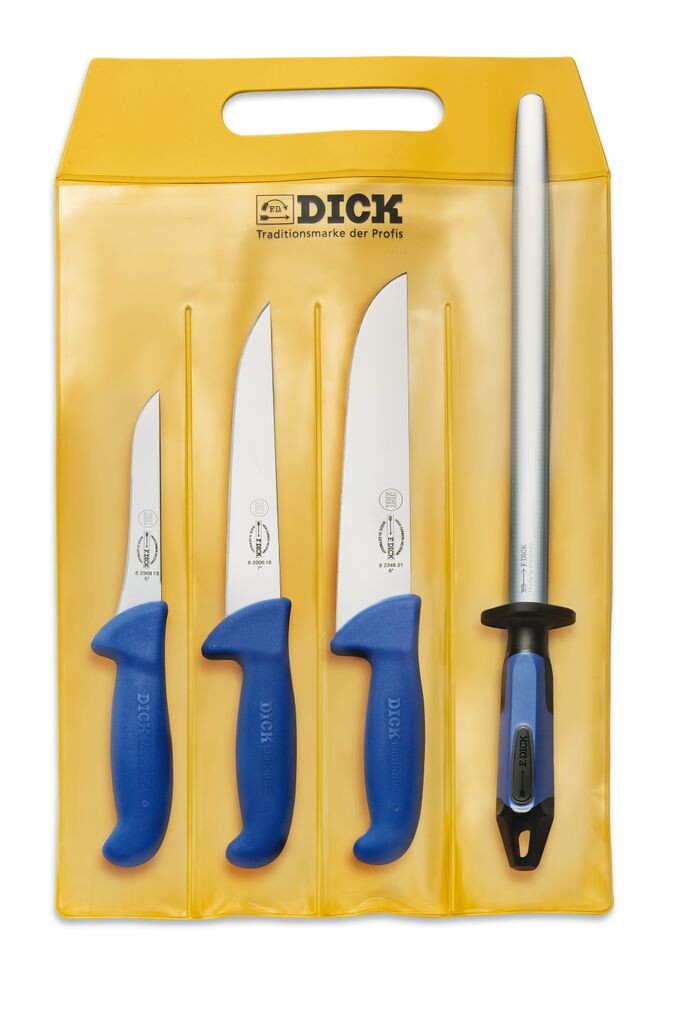 F. Набор ножей DICK ErgoGrip 4 шт. (3 мясных ножа, заточка сталь, HRC 56°) F. DICK
F. Набор ножей DICK ErgoGrip 4 шт. (3 мясных ножа, заточка сталь, HRC 56°) F. DICK
