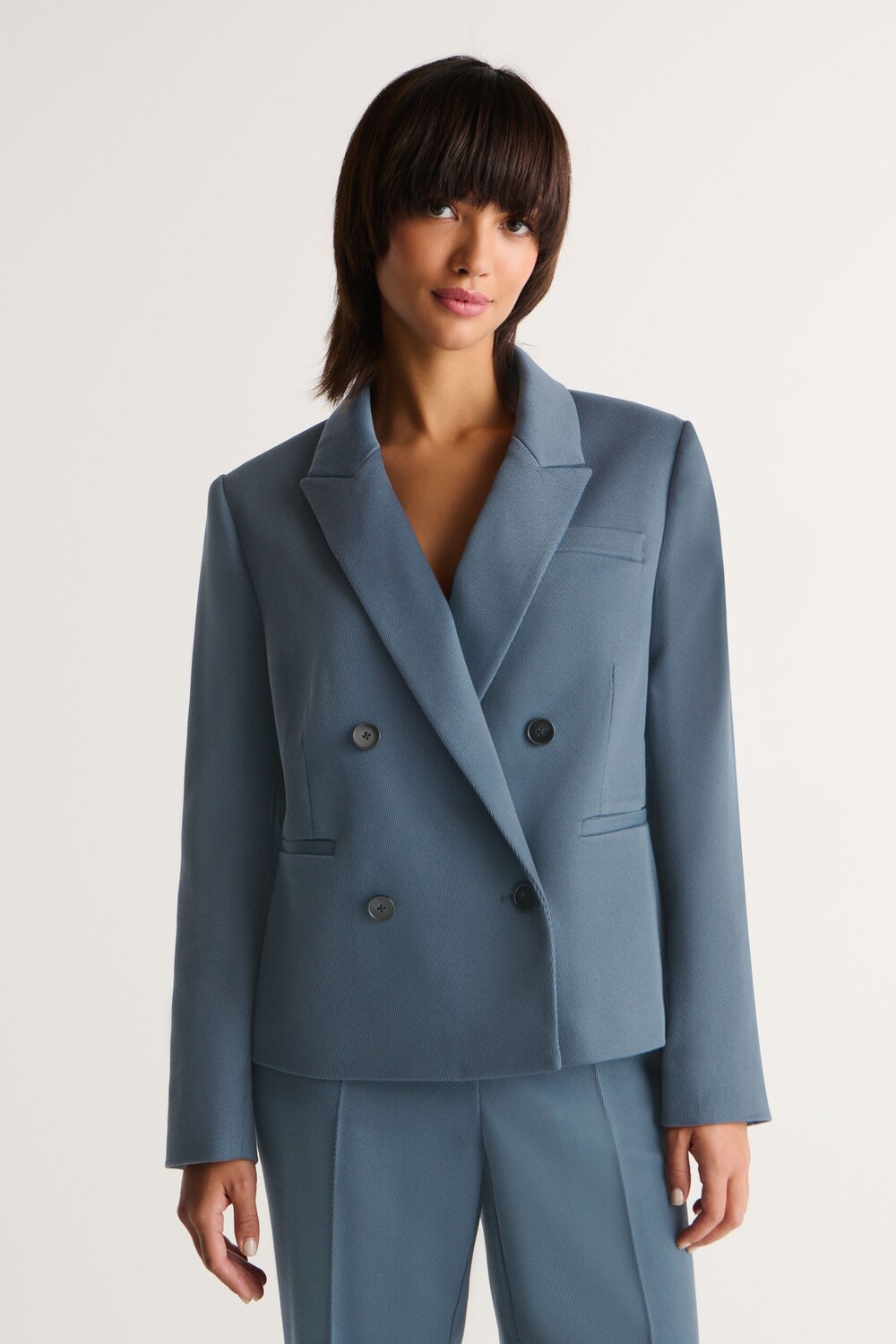 Приталенный двубортный пиджак из твила Next, синий
Приталенный двубортный пиджак из твила Next, синий