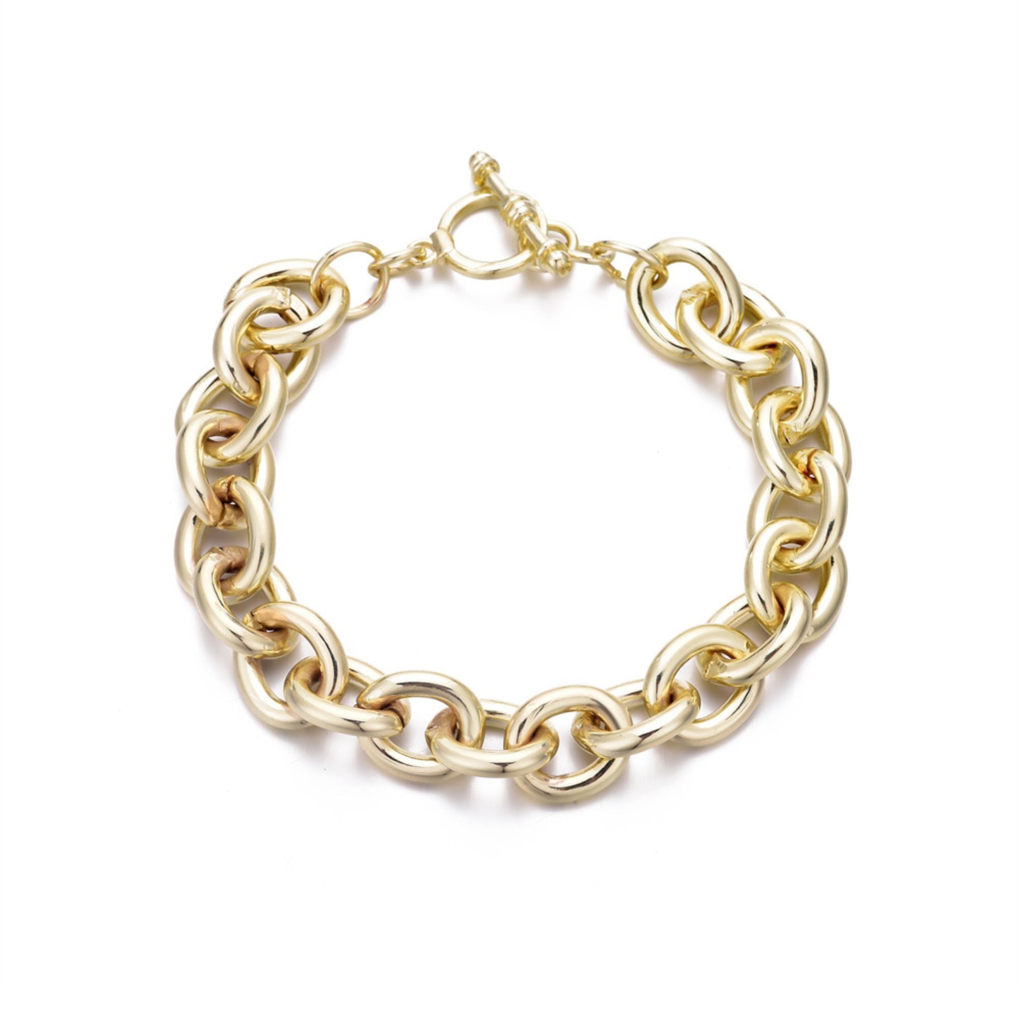Позолоченный браслет с массивными овальными звеньями-тоглами Adornia, золотой
Позолоченный браслет с массивными овальными звеньями-тоглами Adornia, золотой