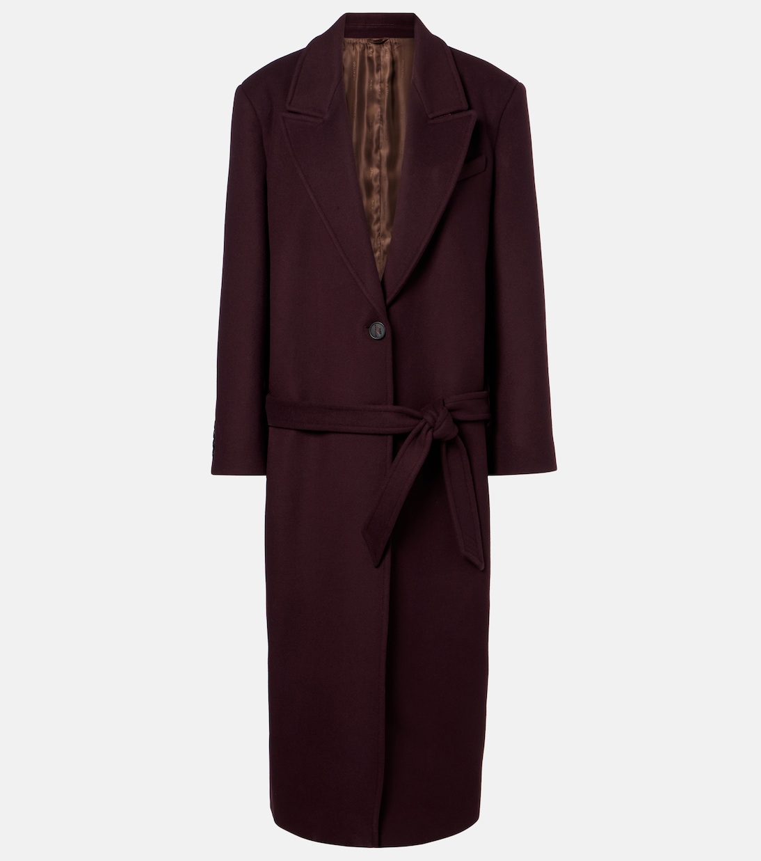 Пальто из смесовой шерсти и твила The Attico, бордовый 
Пальто из смесовой шерсти и твила The Attico, бордовый