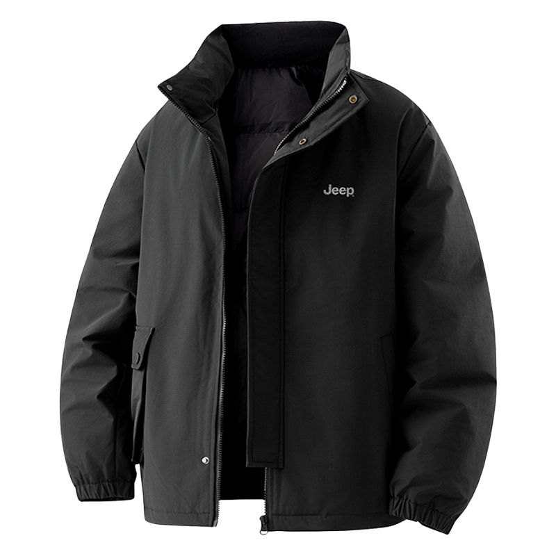Jeep Пуховик Unisex Black Stand Collar Thickened
Jeep Пуховик Unisex Black Stand Collar Thickened
