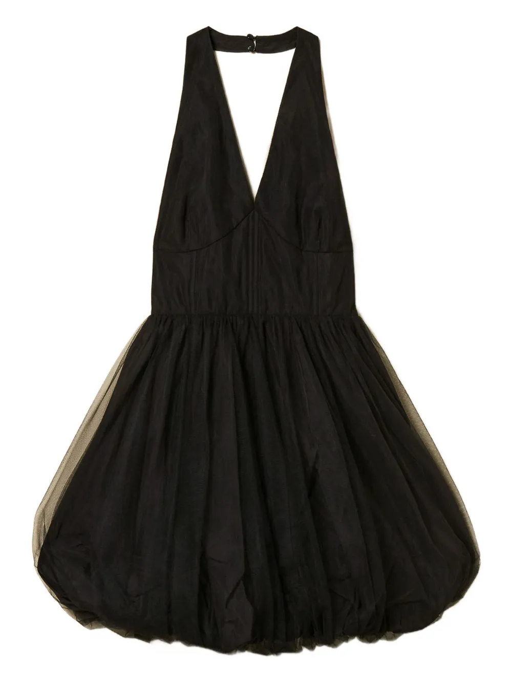 Платье мини с вырезом халтер Twinset, черный 
Платье мини с вырезом халтер Twinset, черный