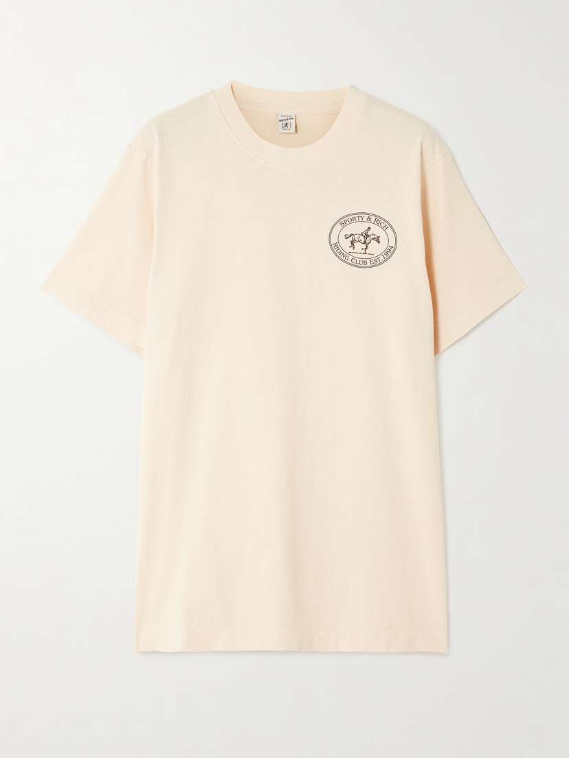 Футболка с принтом клуба верховой езды из хлопкового джерси Sporty & Rich, бежевый
Футболка с принтом клуба верховой езды из хлопкового джерси Sporty & Rich, бежевый