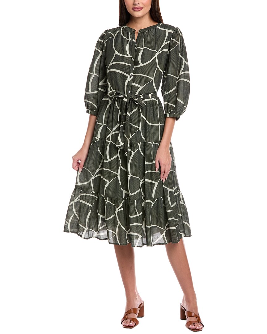 Многослойное миди-платье из смесового шелка Velvet by Graham & Spencer, зеленый 
Многослойное миди-платье из смесового шелка Velvet by Graham & Spencer, зеленый