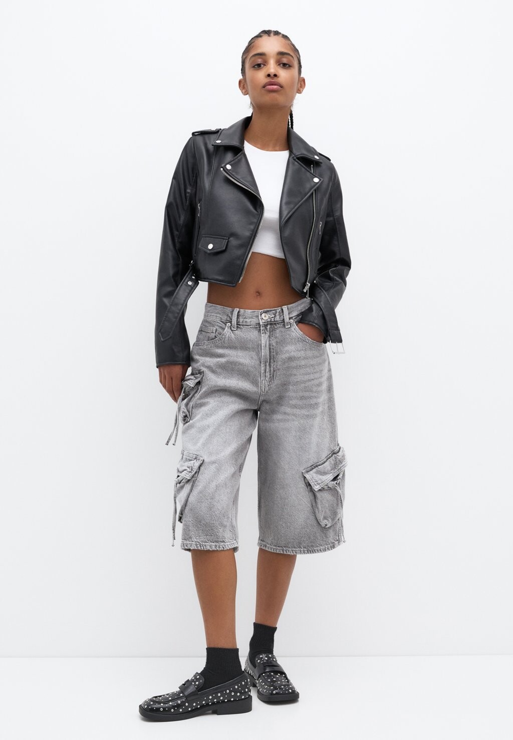 Куртка из эко-кожи PULL&BEAR, черный
Куртка из эко-кожи PULL&BEAR, черный