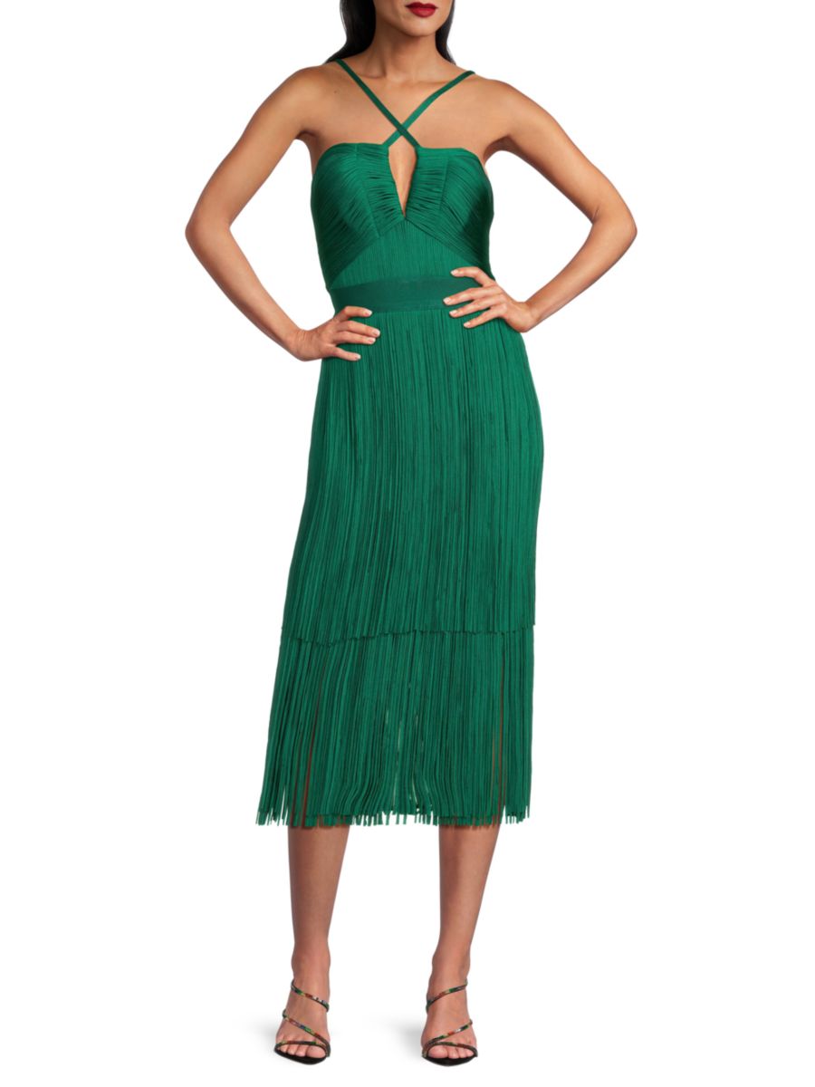 Платье-миди А-силуэта с бахромой от Natalia Hervé Léger, цвет Pine Green
Платье-миди А-силуэта с бахромой от Natalia Hervé Léger, цвет Pine Green