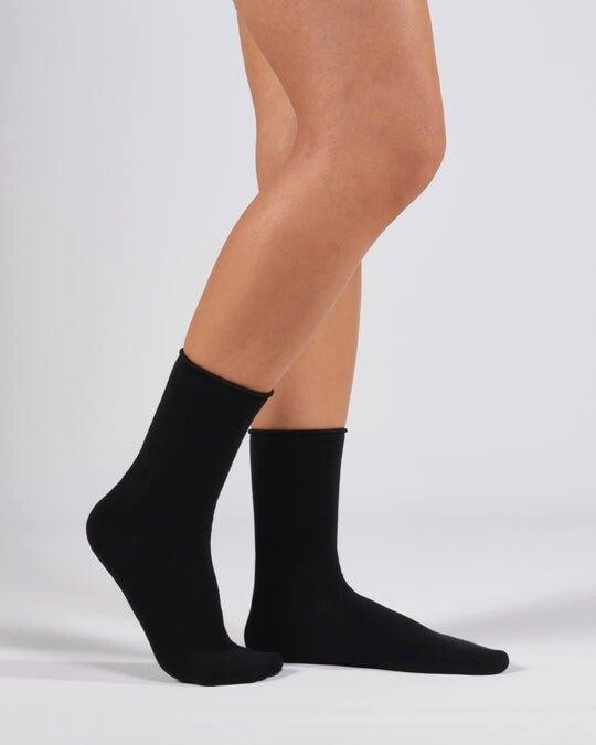 3 пары модальных супермягких бесшовных высоких носков до щиколотки без эластичности Alse Studio, черный 
3 пары модальных супермягких бесшовных высоких носков до щиколотки без эластичности Alse Studio, черный