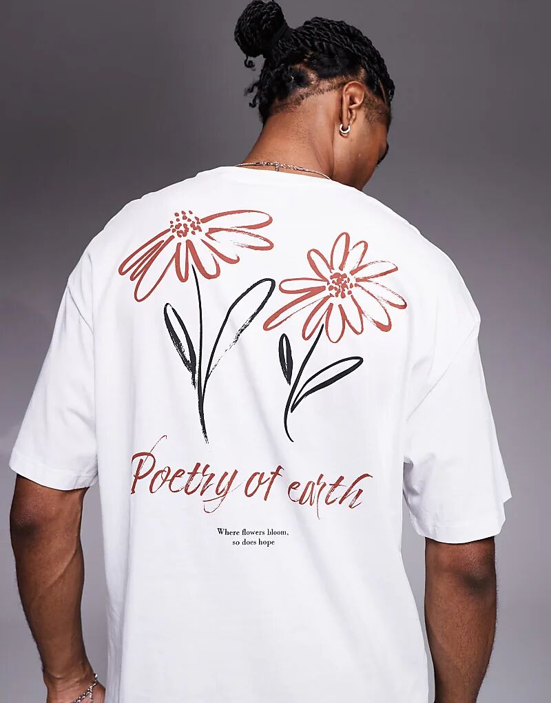 Футболка ADPT оверсайз белого цвета с цветочным принтом на спине
Футболка ADPT оверсайз белого цвета с цветочным принтом на спине