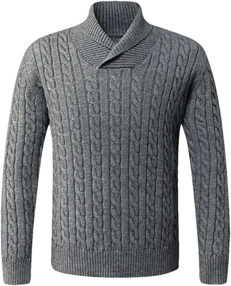 Мужской зимний вязаный свитер с отложным воротником и длинными рукавами slim fit
Мужской зимний вязаный свитер с отложным воротником и длинными рукавами slim fit