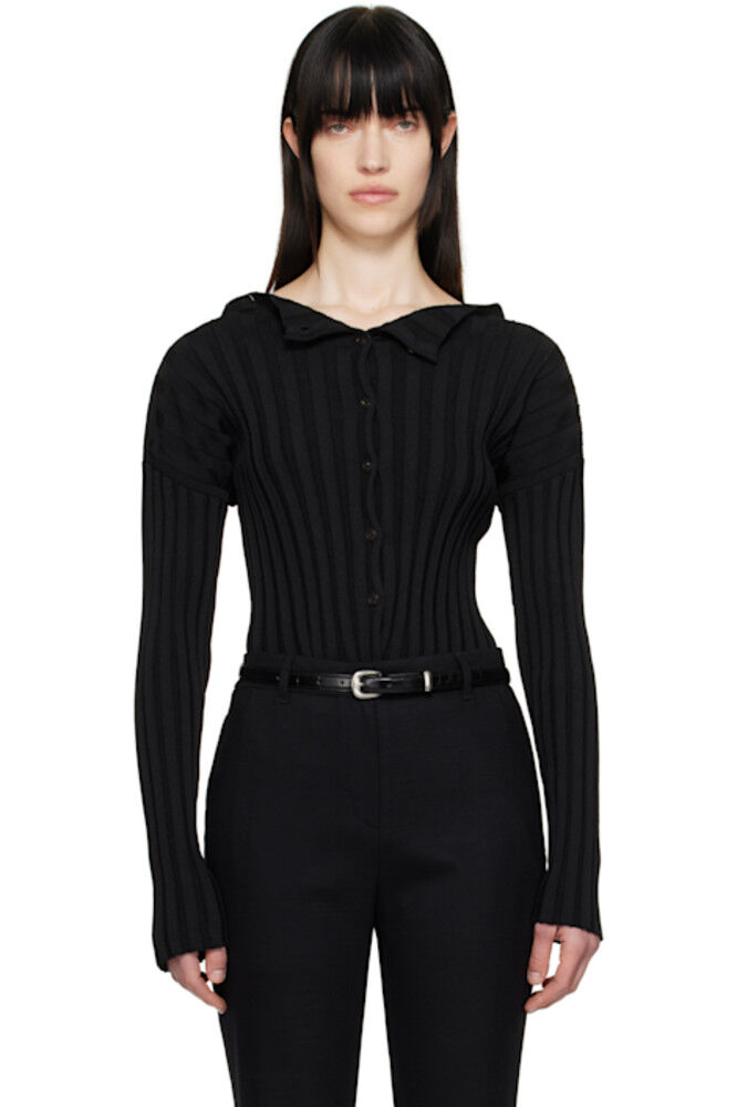 Черный ребристый кардиган без воротника LE17SEPTEMBRE
Черный ребристый кардиган без воротника LE17SEPTEMBRE