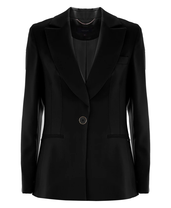 Жакет из смесовой вискозы с металлической пуговицей Kocca, черный
Жакет из смесовой вискозы с металлической пуговицей Kocca, черный