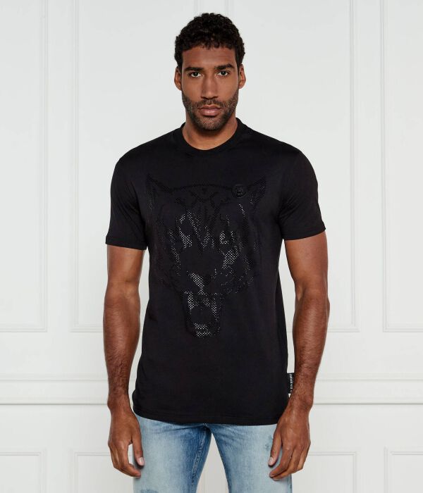 Футболка ламина тигр Loose fit Plein Sport, черный 
Футболка ламина тигр Loose fit Plein Sport, черный