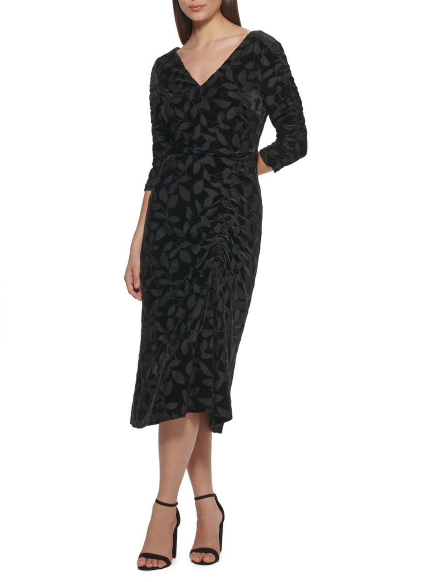 Платье-футляр миди из бархата Burnout Kensie, черный
Платье-футляр миди из бархата Burnout Kensie, черный