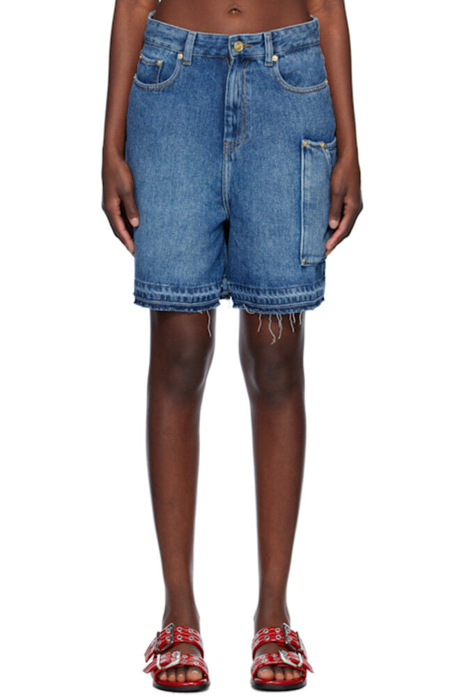 Синие джинсовые шорты светло-голубого цвета GANNI
Синие джинсовые шорты светло-голубого цвета GANNI