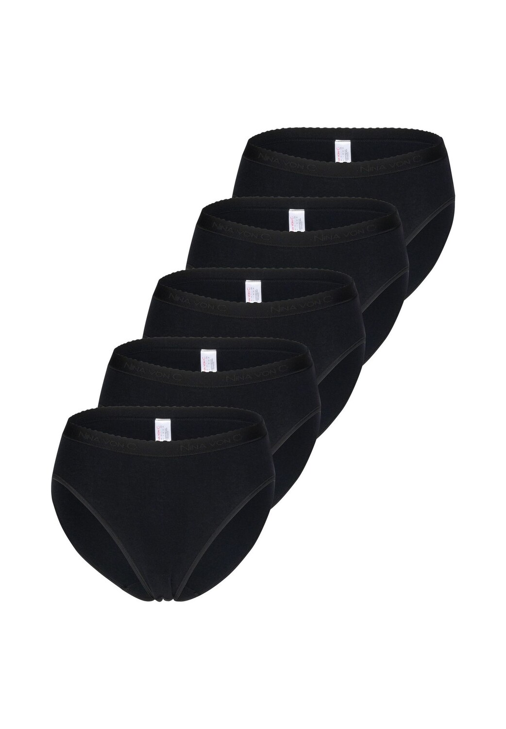 Трусики миди, набор из 5 базовых шт Nina von C., черный
Трусики миди, набор из 5 базовых шт Nina von C., черный